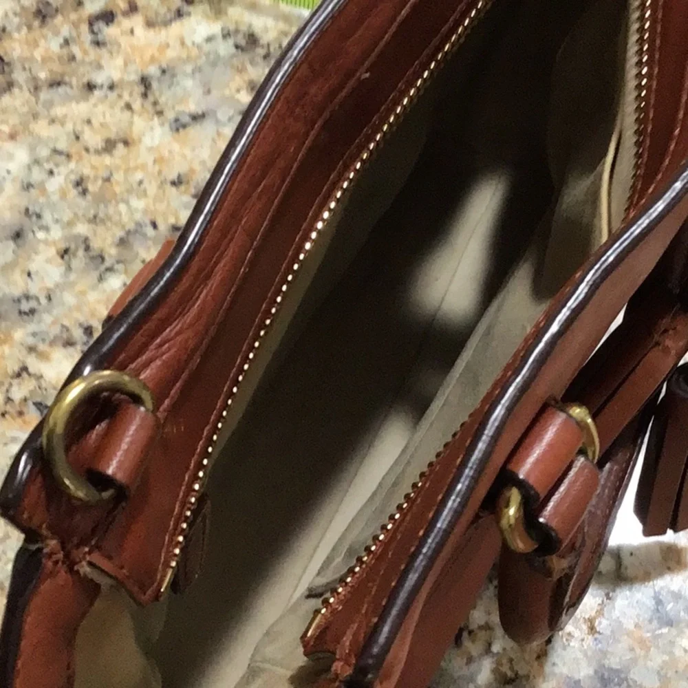 Coach Legacy Leather Tanner Crossbody Tote Handbag Cognac - Picture 13 of 16